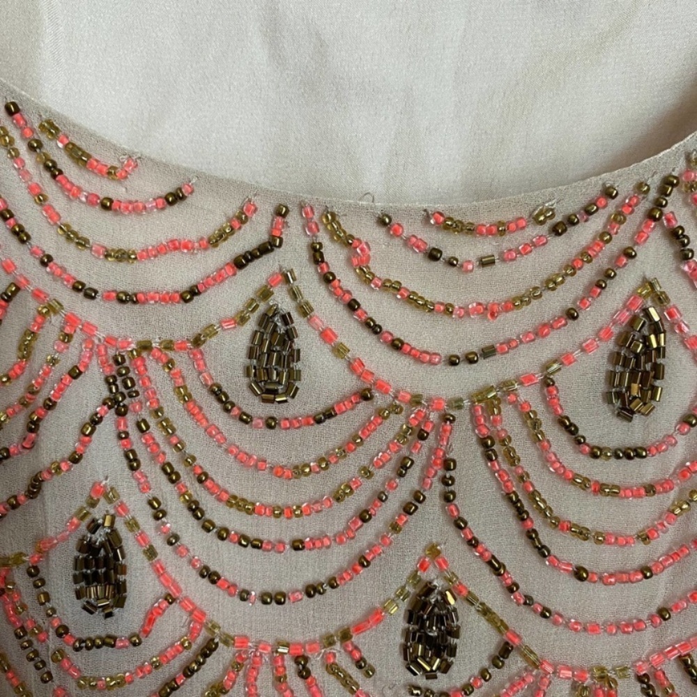 Anthro Moulinette Soeurs Pink Beaded Dress Size 2 - Picture 7 of 13